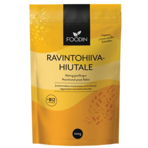 Ravintohiivahiutale. Foodinin vegaaninen ravintohiiva hiutaleina. Foodin.