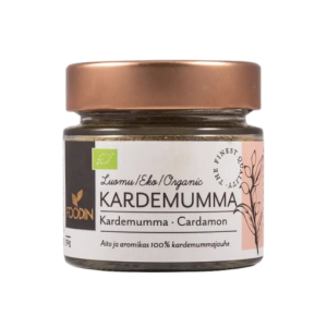 Foodin luomu kardemummajauhe on aromikas ja monipuolinen mauste leivontaan ja ruoanlaittoon. Sopii pulliin, jälkiruokiin, riisiruokiin, patoihin ja kastikkeisiin.